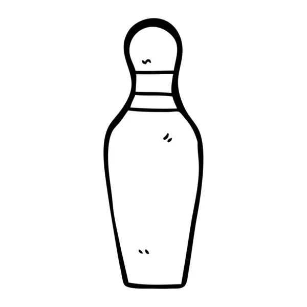 Dessin Ligne Bowling Pin Dessin Animé — Image vectorielle