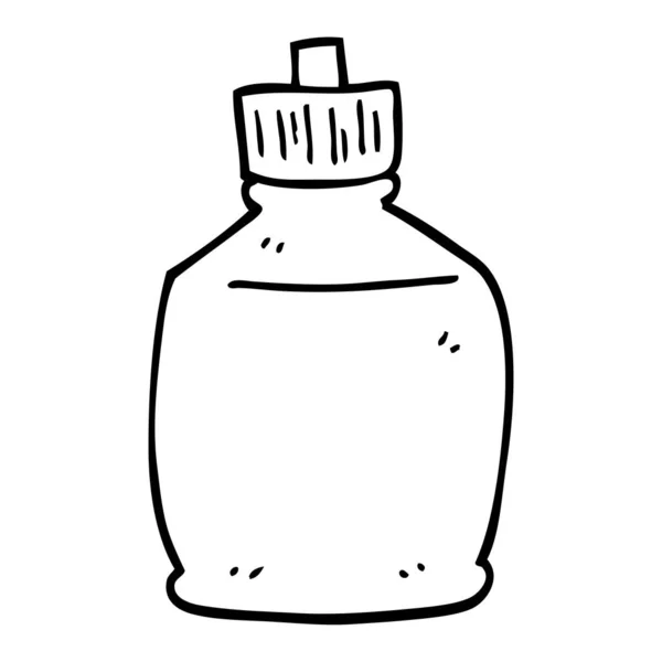 Svartvita Tecknade Sprutande Flaska — Stock vektor