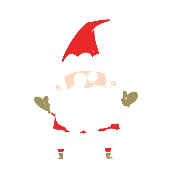 Flat Color Style Cartoon Confused Santa Claus — Stock Vector