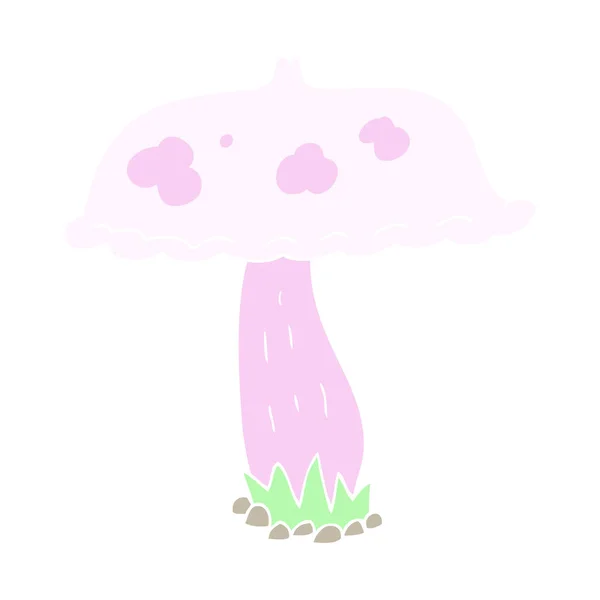 Flachfarbige Abbildung Des Pilzes — Stockvektor