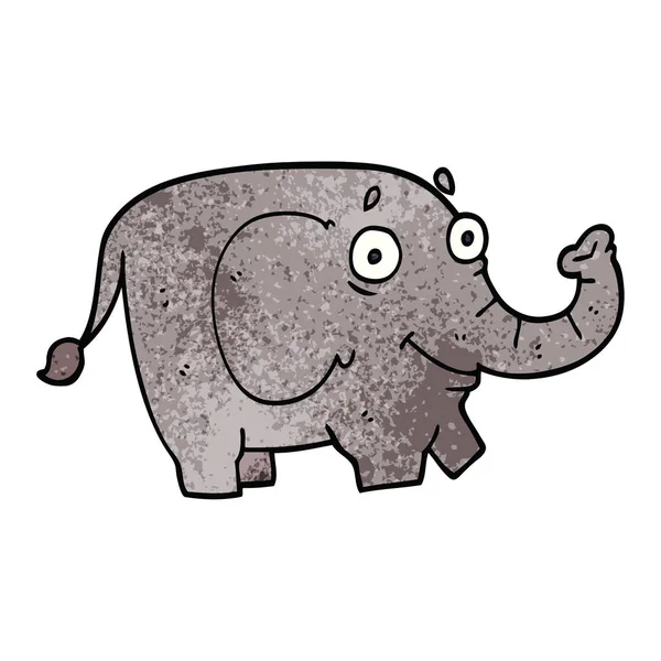 Cartoon Doodle Funny Elephant — Stock Vector