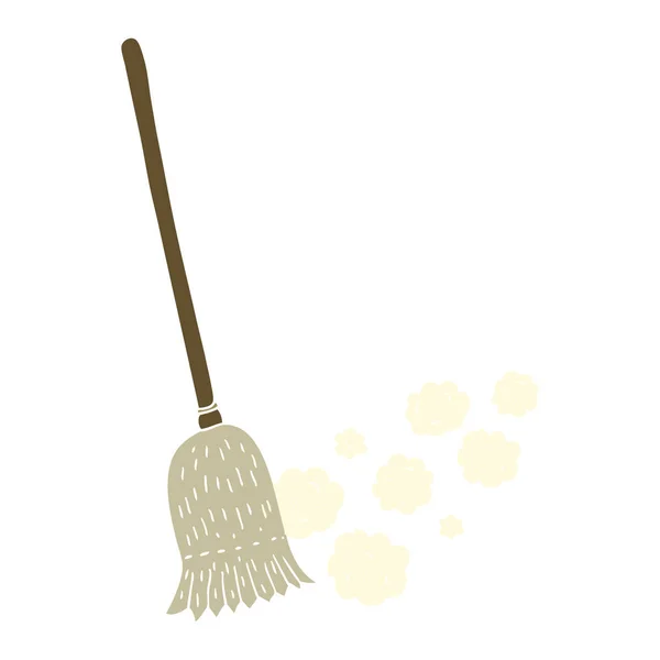 Flat Color Illustration Sweeping Brush — Stock Vector