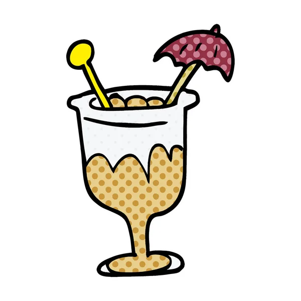 Cartoon Doodle Cocktail Vektor — Stock vektor