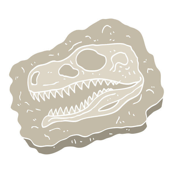 Плоский цвет иллюстрации мультфильм древних ископаемых
