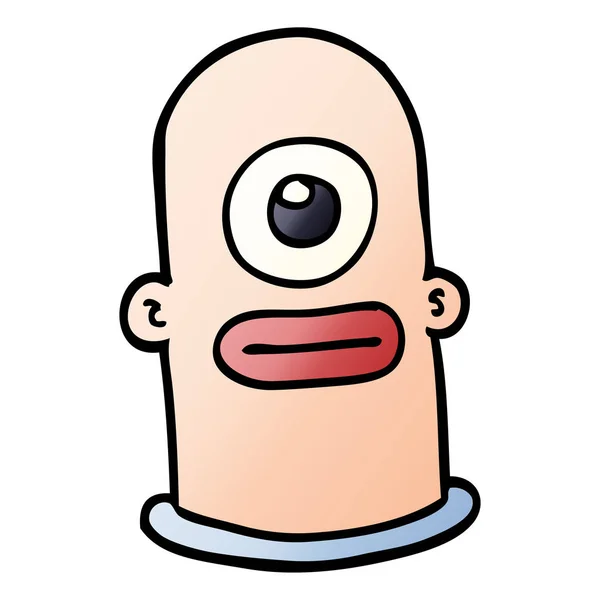 Cartoon Doodle Cyclops Face — Stock Vector