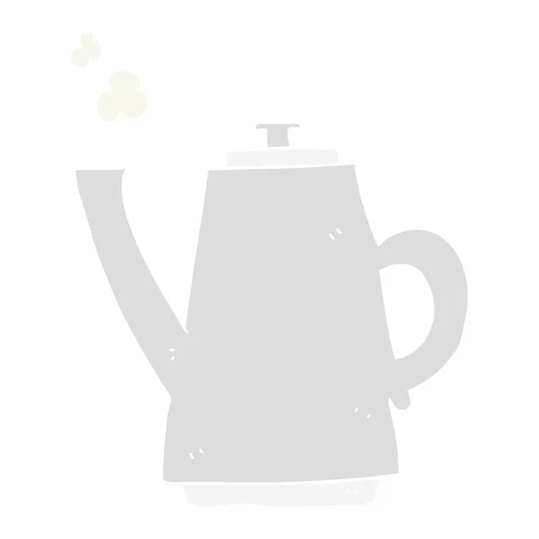 Flat Color Illustration Coffee Kettle — Stock Vector