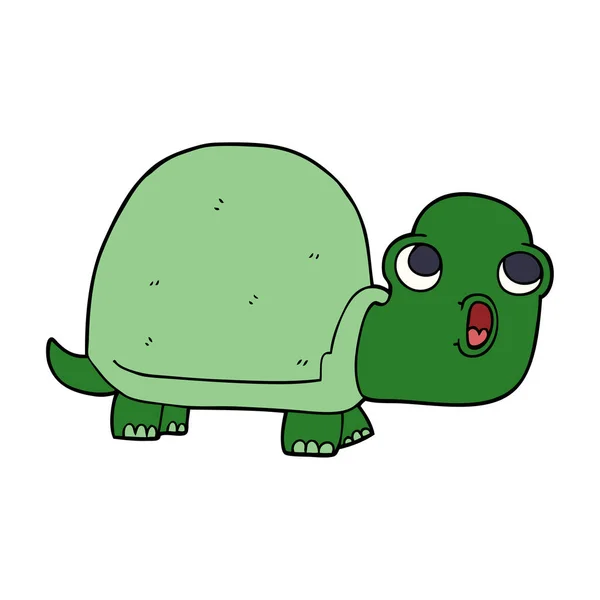 Cartoon Doodle Chockad Sköldpadda — Stock vektor