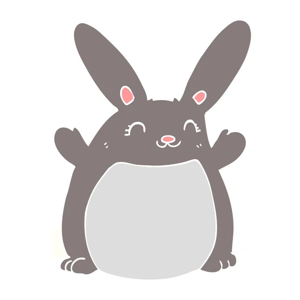 Flat Color Style Cartoon Rabbit — Stock Vector
