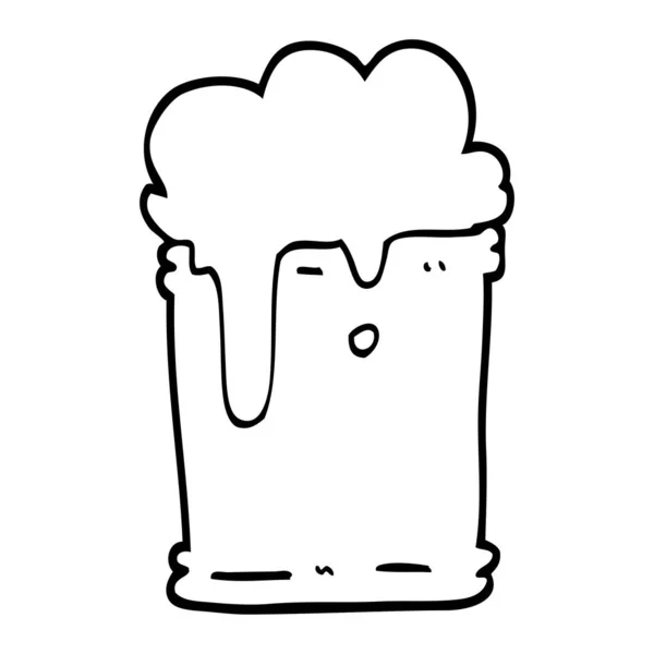 Bebida Efervescente Desenhos Animados Preto Branco — Vetor de Stock