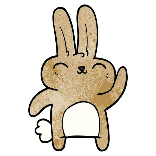 Dessin Animé Gribouille Lapin Heureux — Image vectorielle