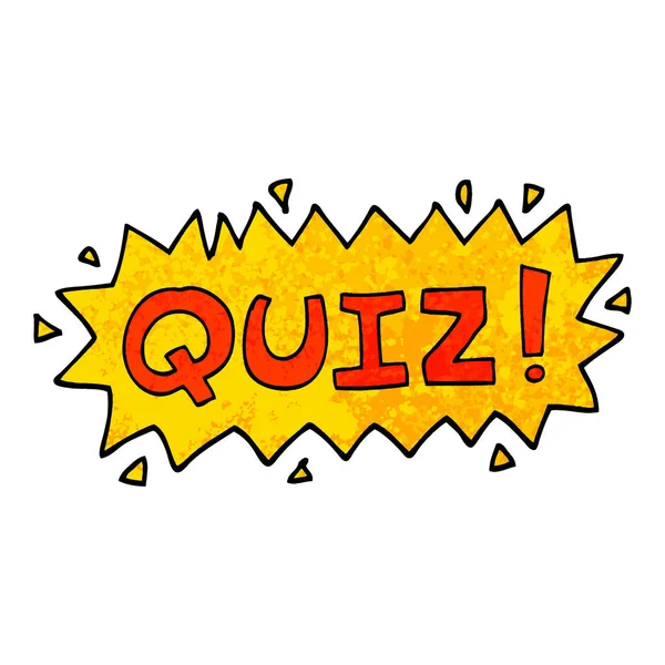 Grunge Getextureerde Illustratie Cartoon Quiz Symbool — Stockvector