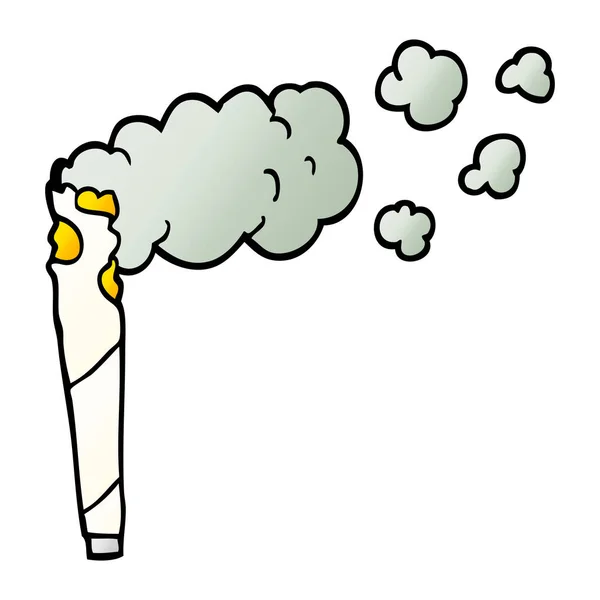 Vetor Gradiente Ilustração Cartoon Cannabis Cigarro — Vetor de Stock