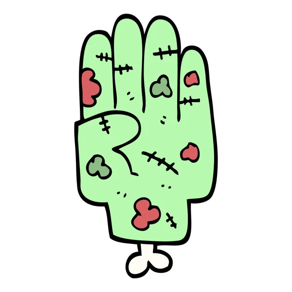 Handritad Doodle Stil Tecknad Zombie Hand — Stock vektor