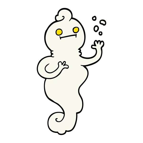 Mão Desenhado Doodle Estilo Desenho Animado Fantasma Assustador — Vetor de Stock