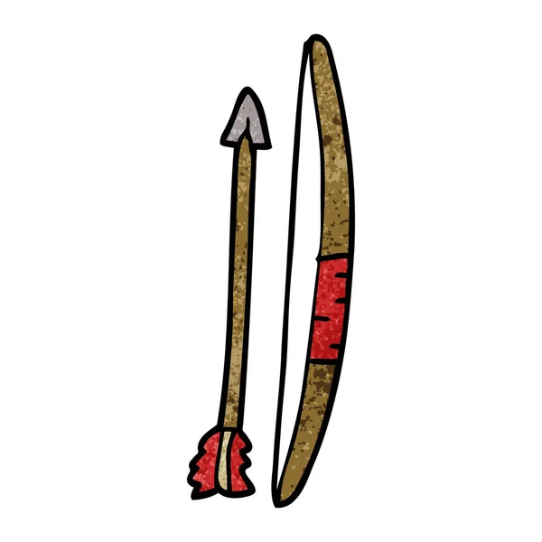 Dessin Animé Doodle Arc Flèche — Image vectorielle