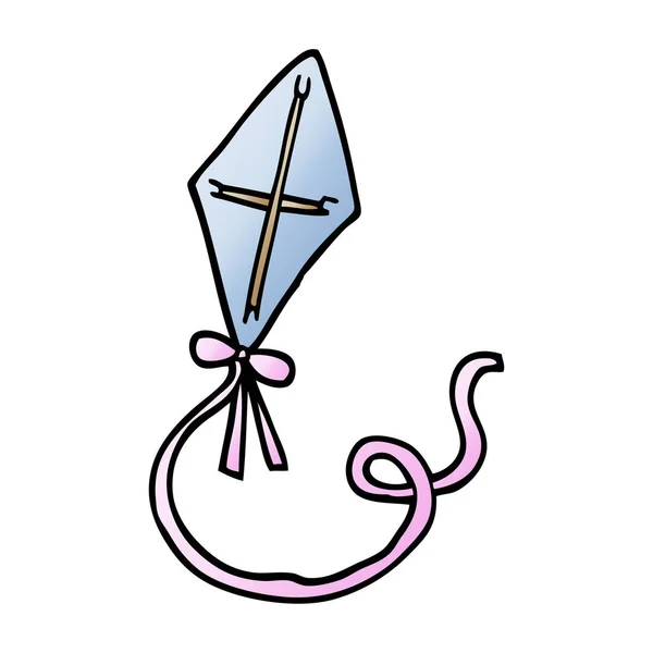 Vector Kleurovergang Illustratie Cartoon Kite — Stockvector