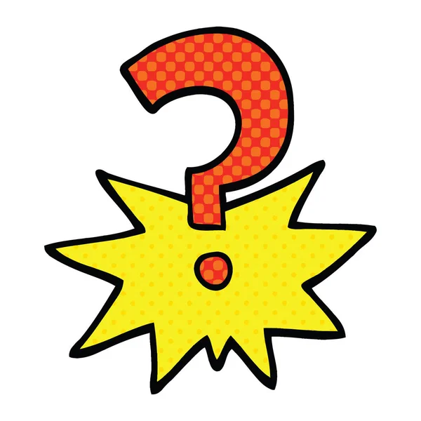 Comic Book Style Cartoon Question Mark — Stock Vector