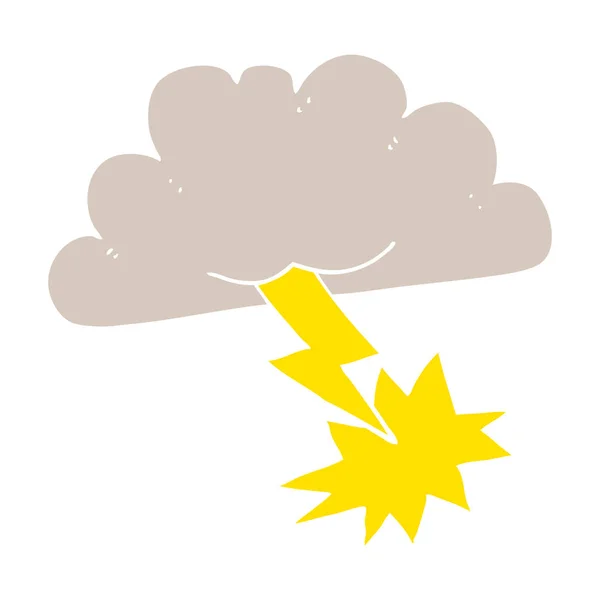 Flachfarbige Abbildung Der Gewitterwolke — Stockvektor