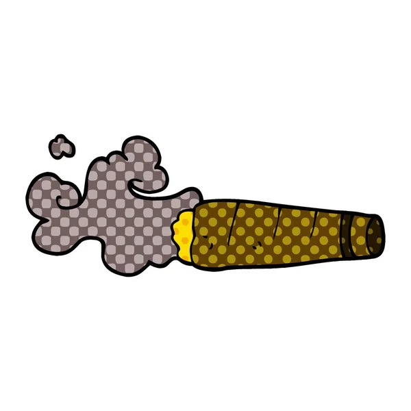 Dessin Animé Doodle Fumer Cigare — Image vectorielle