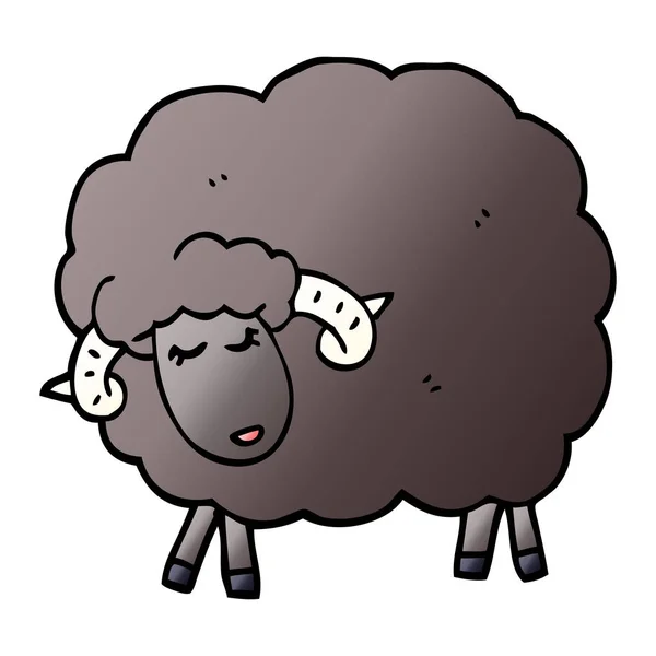 Kreskówka Doodle Czarna Owca — Wektor stockowy