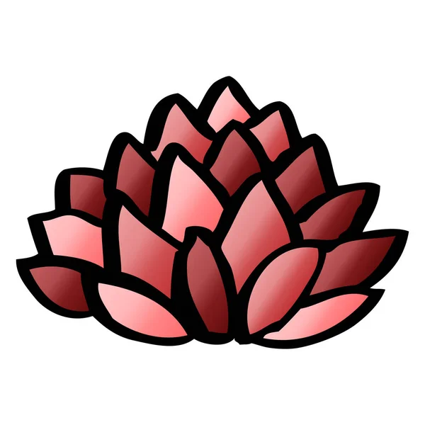 Cartoon Doodle Flowering Lotus — Stock Vector