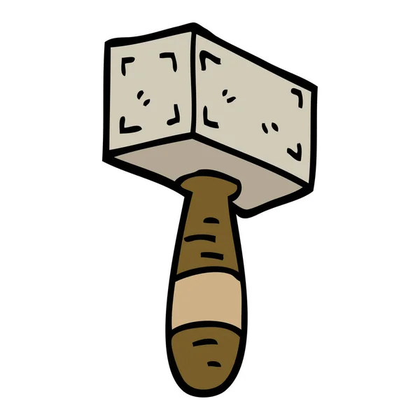 Handgezeichneter Doodle Stil Cartoon Hammer — Stockvektor