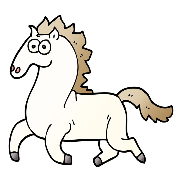 Cartoon Doodle Lopend Paard — Stockvector