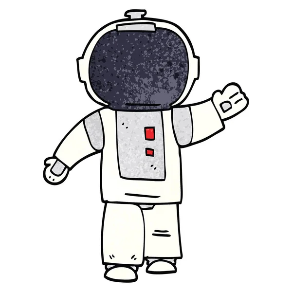 Cartoon Doodle Gångavstånd Astronaut — Stock vektor