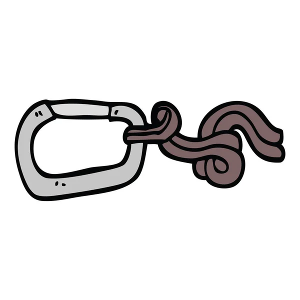 Hand Drawn Doodle Style Cartoon Clip Rope — Stock Vector