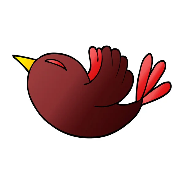 Dessin Animé Doodle Oiseau Rouge — Image vectorielle