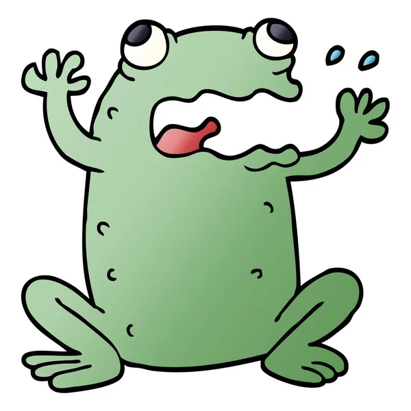 Zeichentrick Doodle Verrückter Frosch — Stockvektor
