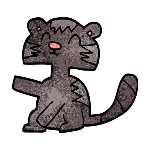 Lustige Cartoon Doodle Katze — Stockvektor