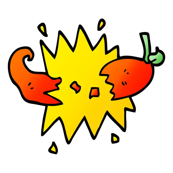 Vector Gradient Illustration Cartoon Red Hot Chili — Stock Vector