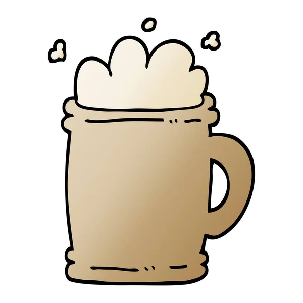 Vector Kleurovergang Illustratie Cartoon Bier Tankard — Stockvector