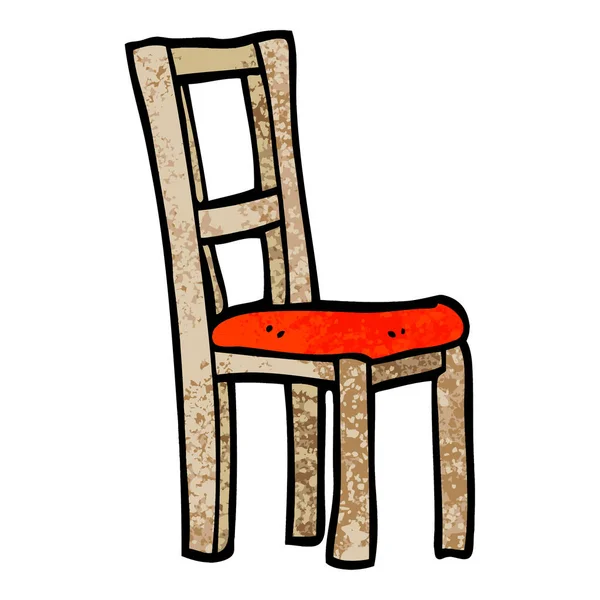 Grunge Teksturowanej Ilustracja Kreskówka Krzesło Drewniane — Wektor stockowy