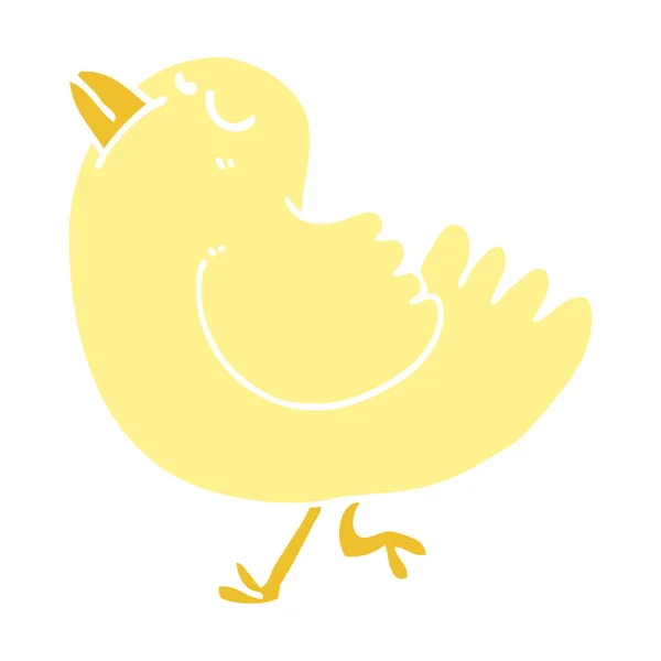 Flat Color Illustration Cartoon Arrogant Bird — Stock Vector