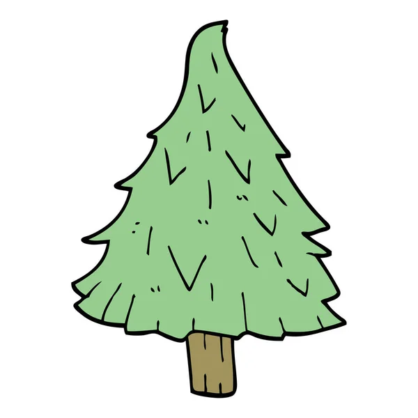 Dessin Animé Doodle Arbre Noël — Image vectorielle