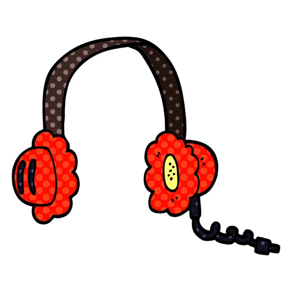 Fones Ouvido Música Doodle Desenhos Animados —  Vetores de Stock