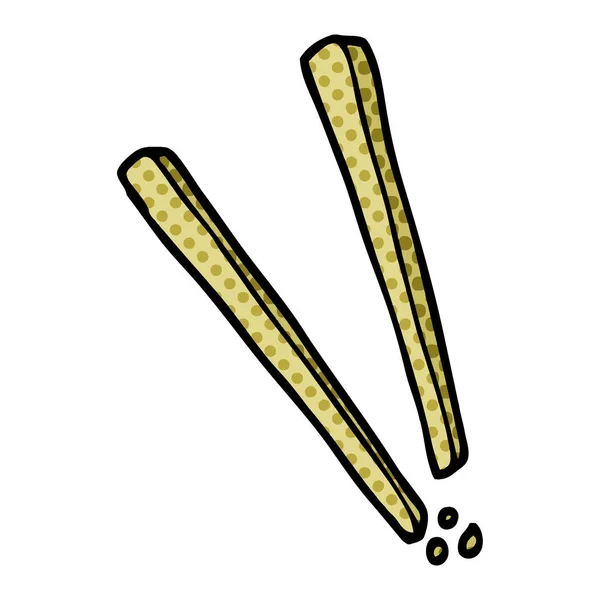 Cartoon Doodle Bacchette Legno — Vettoriale Stock