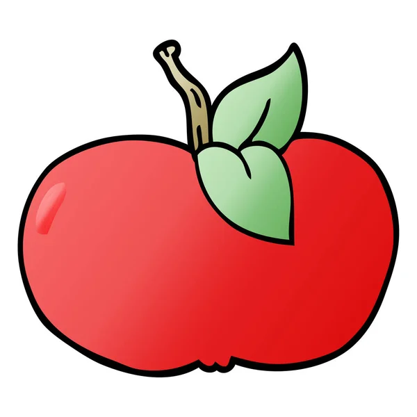 Dibujos Animados Garabato Jugosa Manzana — Vector de stock