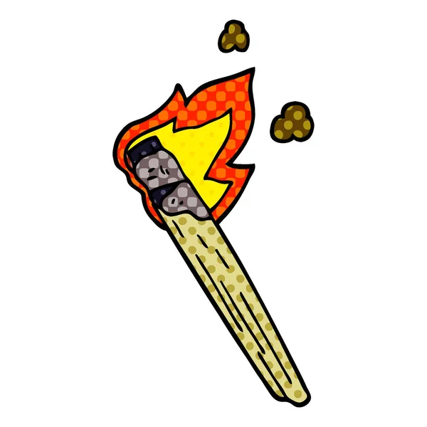 Cartoon Doodle Burning Torch Brand — Stock Vector