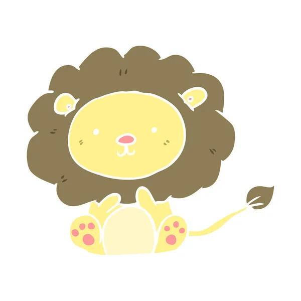 Couleur Plate Style Dessin Animé Lion — Image vectorielle