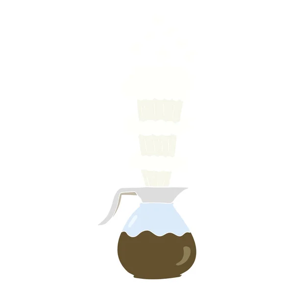 Flachfarbige Abbildung Der Extra Starken Kaffeekanne — Stockvektor