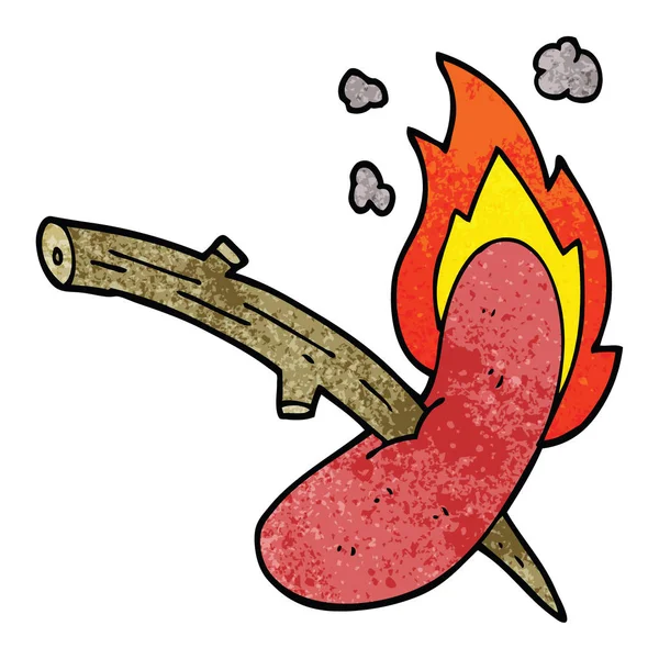 Zeichentrick Doodle Eines Hot Dogs — Stockvektor