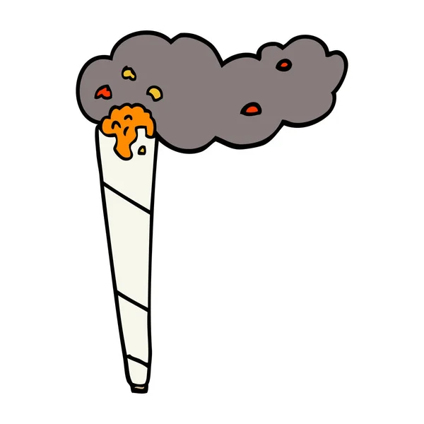 Cartoon Doodle Marijuana Joint — Stock vektor