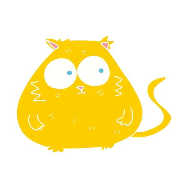 Плоска Кольорова Ілюстрація Жирної Кішки — стоковий вектор
