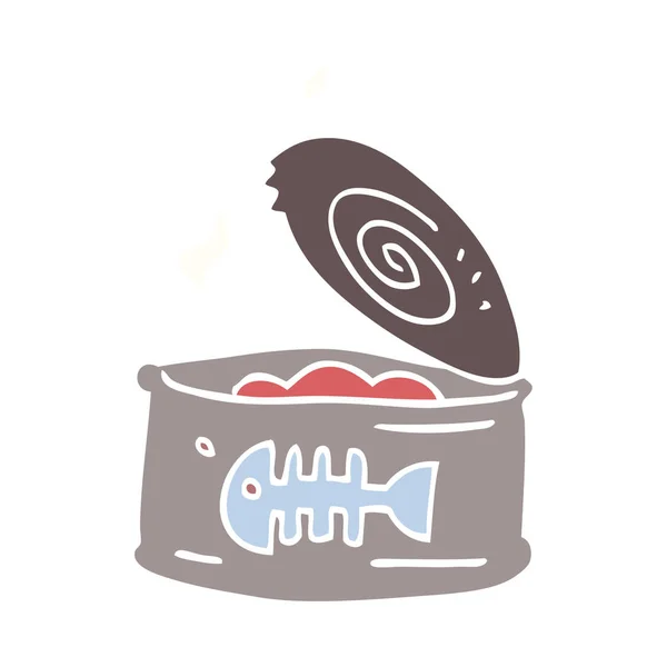 Cartoon Doodle Tin Tuna — Stock Vector