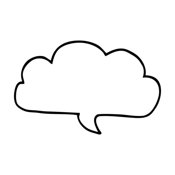 Γραμμικό Σχέδιο Καρτούν Σύννεφο Συννεφάκι Ομιλίας — Διανυσματικό Αρχείο