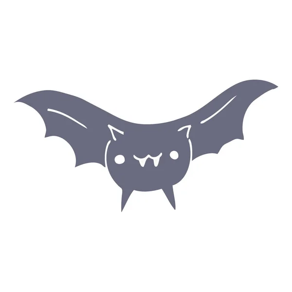 Estilo Cor Plana Morcego Cartoon —  Vetores de Stock