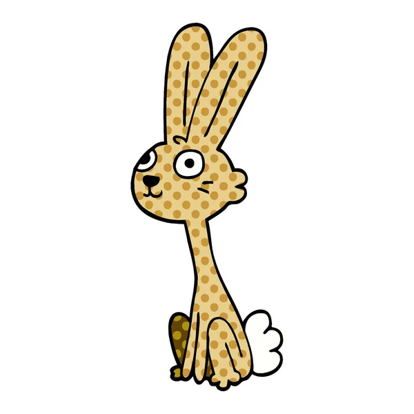 漫画落書き白い背景のウサギ — ストックベクタ